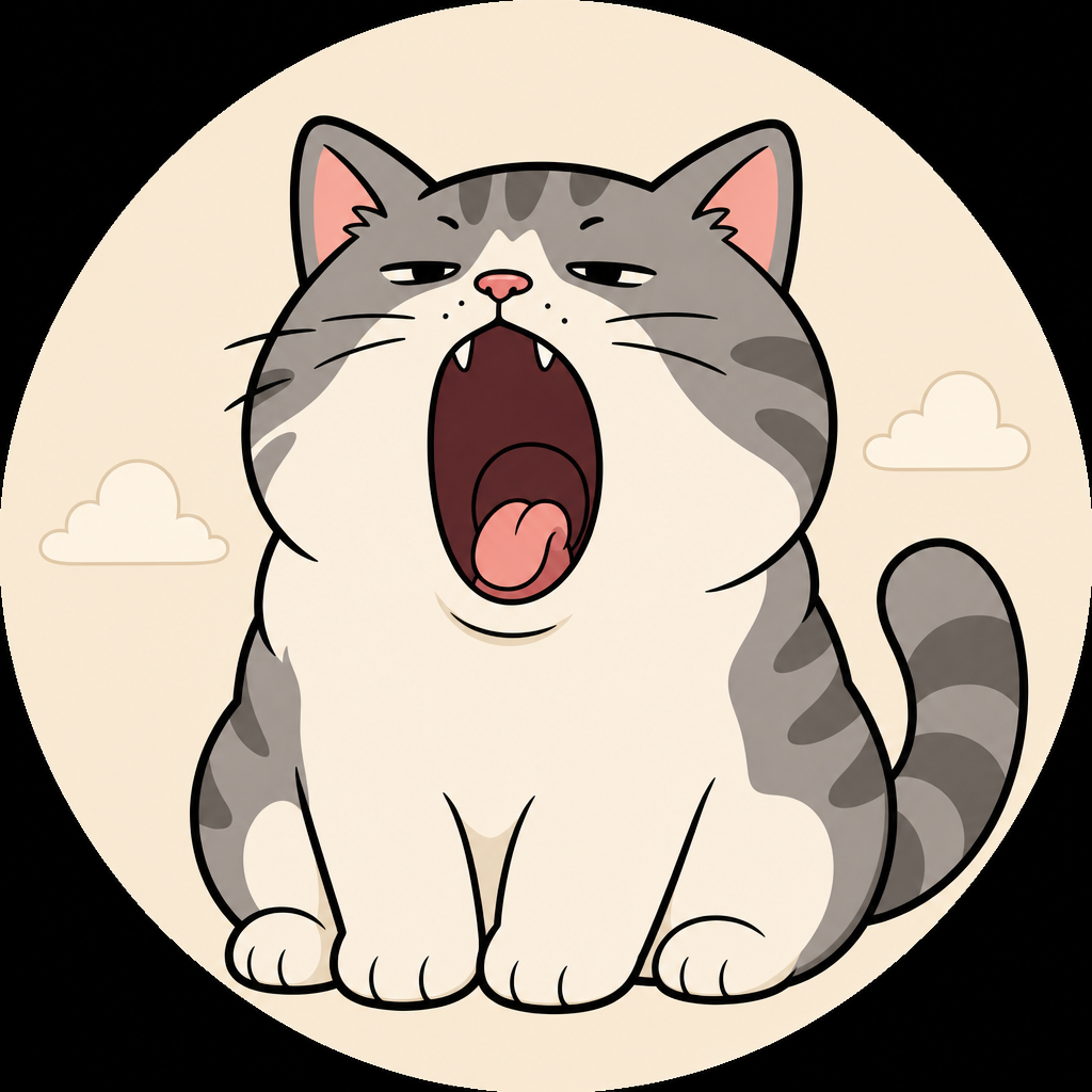 Yawning gray cat avatar